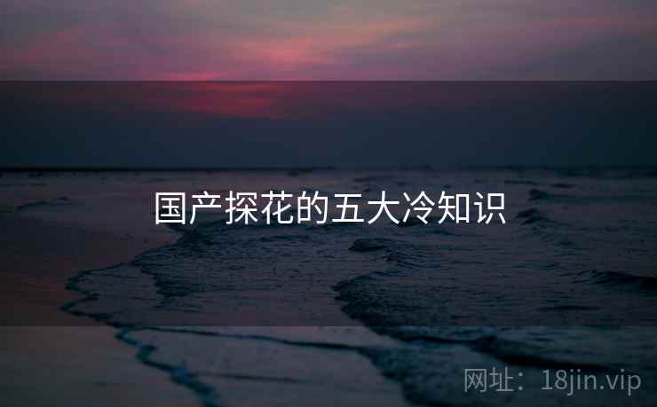 国产探花的五大冷知识